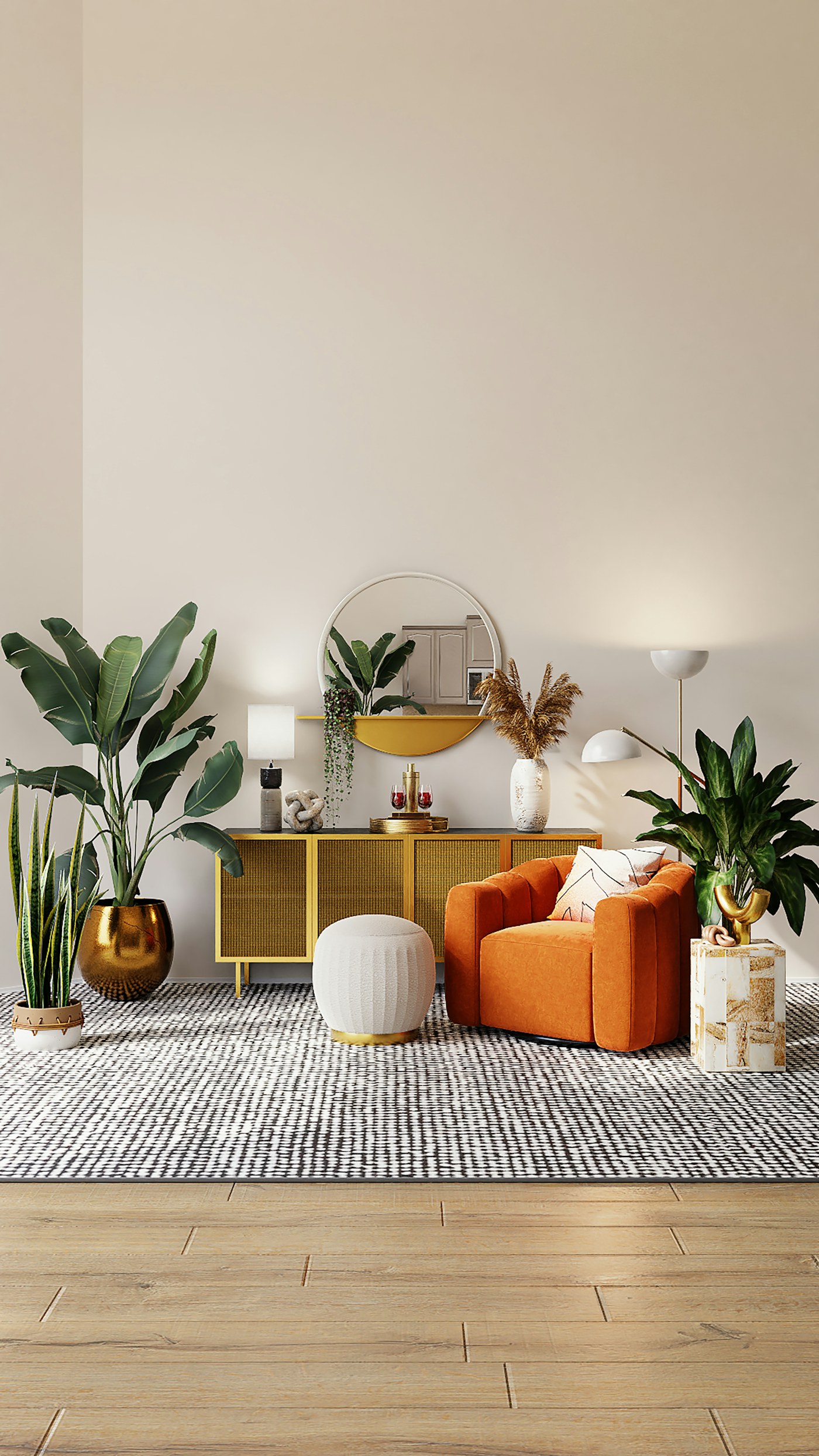 First apartment with simple furniture and useful essentials