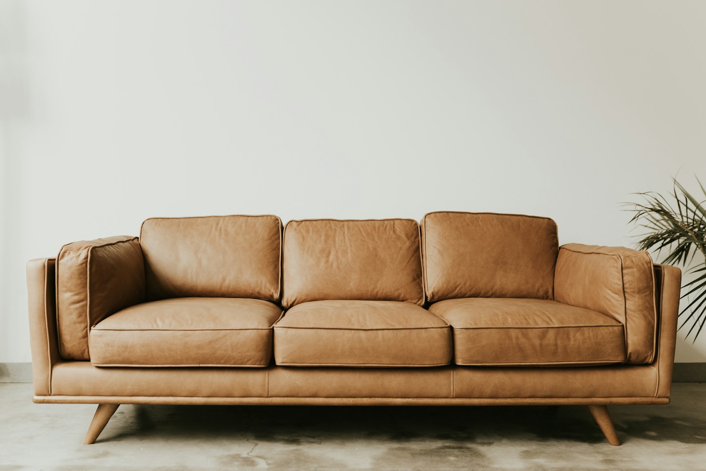 Sofa styled with textured throw pillows
