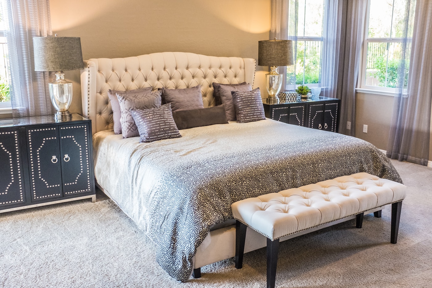 Warm bedroom corner with clothing and home textures